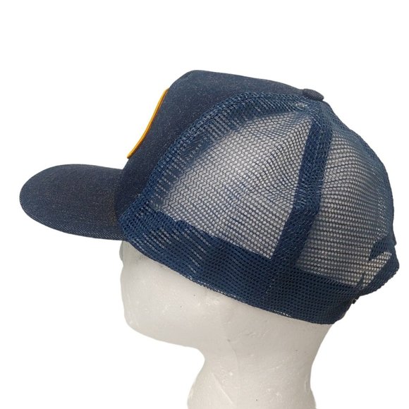 Vintage Sunrise Construction West Virginia Cap Snap Back Blue Denim Logo Hat - Picture 4 of 7